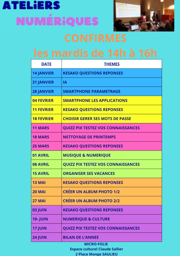 Programme confirmés 1er semestre 2025 site